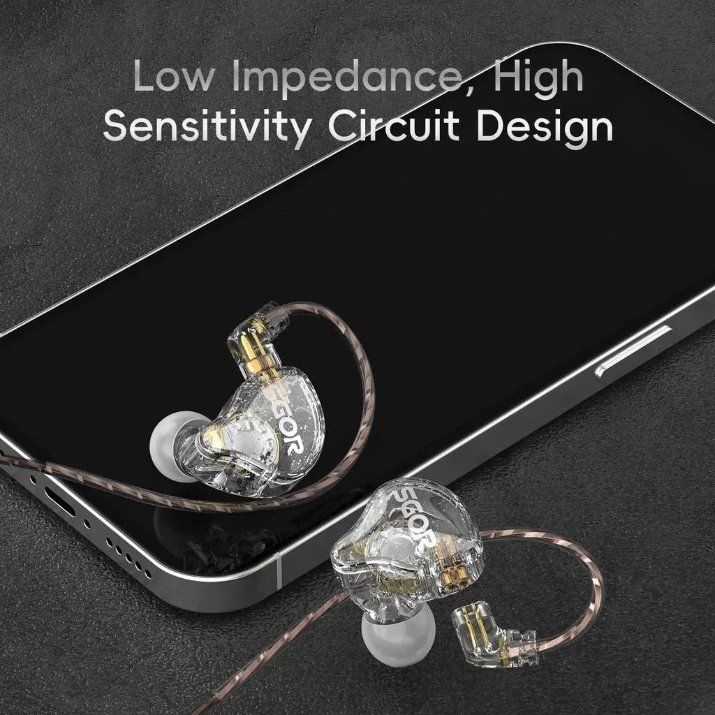 SGOR SG01 HIFI Bass Wired In-Ear Monitor Earphones Wired In-Ear Earphones Vue