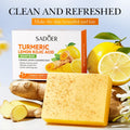 100g Turmeric Lemon Cleansing Soap, Containing Turmeric, Lemon Extract, and Other Skin-Beneficial Ingredients Like Quercetin, Gently Cleanses the Skin of Dirt and Oil. Improve Rough Skin, Making It Clean, Smooth, White, and B Vue Default Title