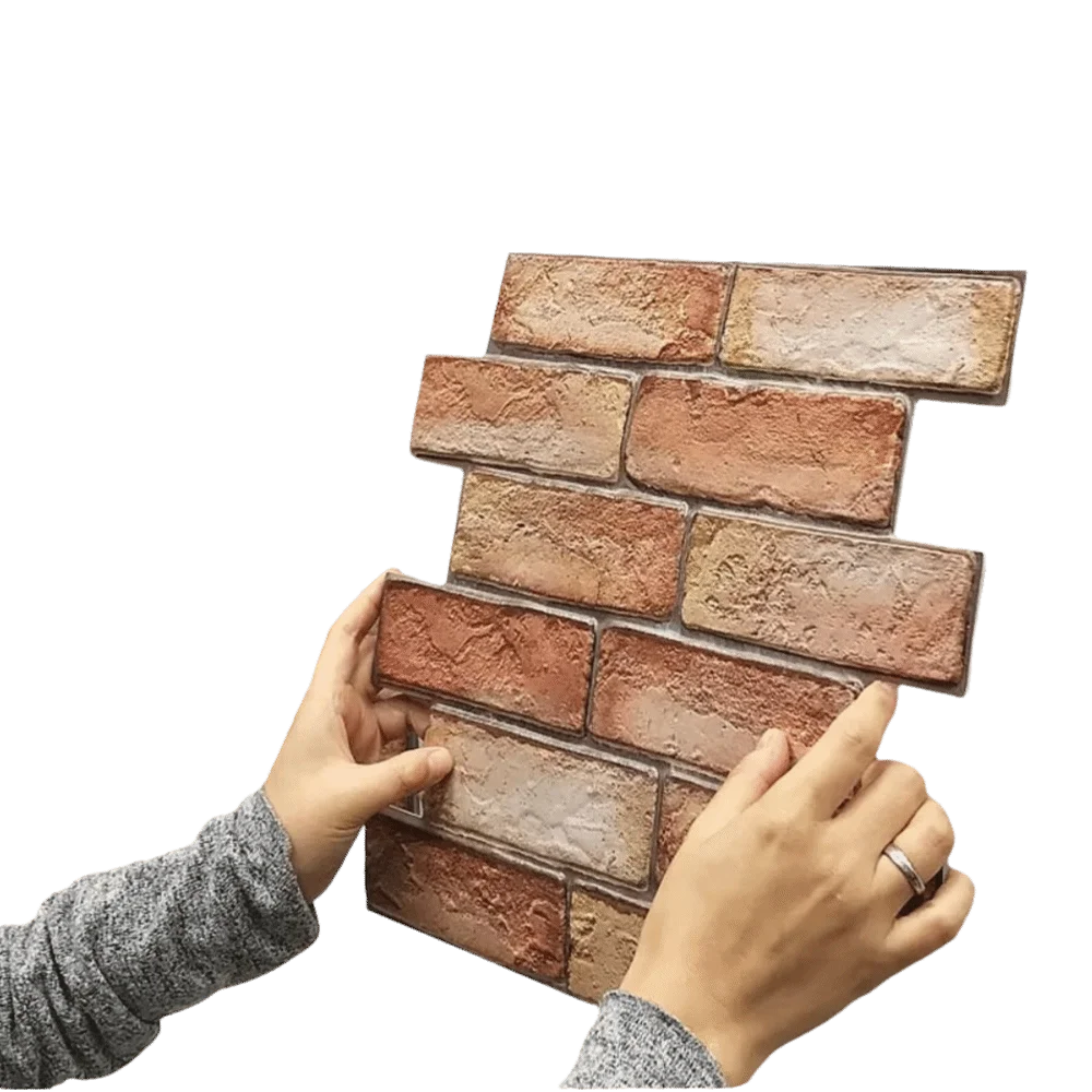 Waterproof 3D Imitation Brick Wall Stickers Lightweight PVC Moisture-proof Self-Adhesive 3D Wall Panel Self-adhesive 30cmX30cm Vue