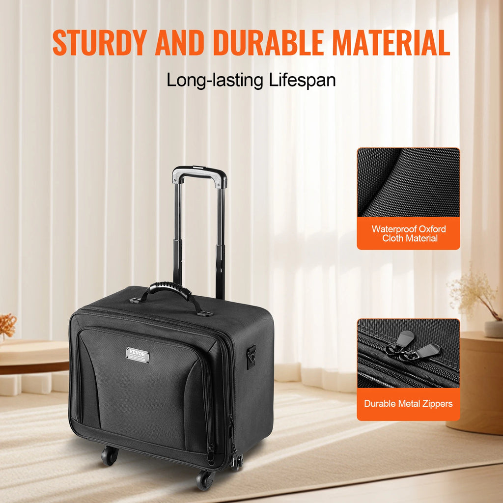 Rolling Makeup Train Case with Wheels & Strap | SucceBuy Rolling Makeup Case Vue