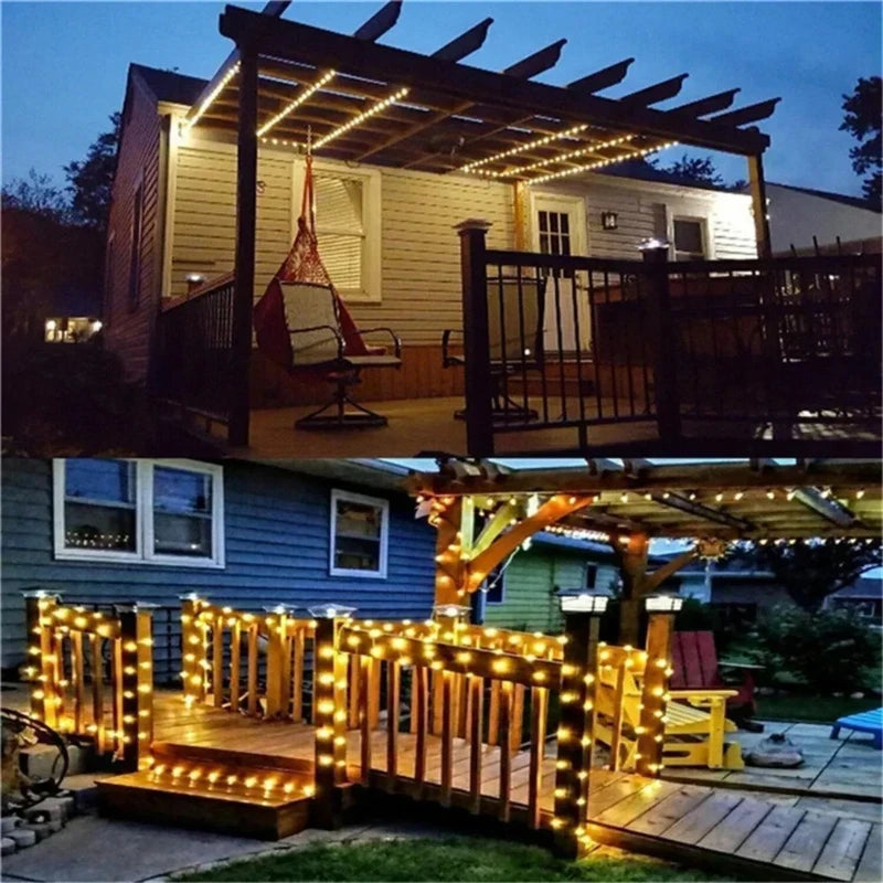 Led Solar Fairy String Lights 8 Modes Christmas Led Light Outdoor Garden Patio Wire Garland Light Christmas Lights Vue
