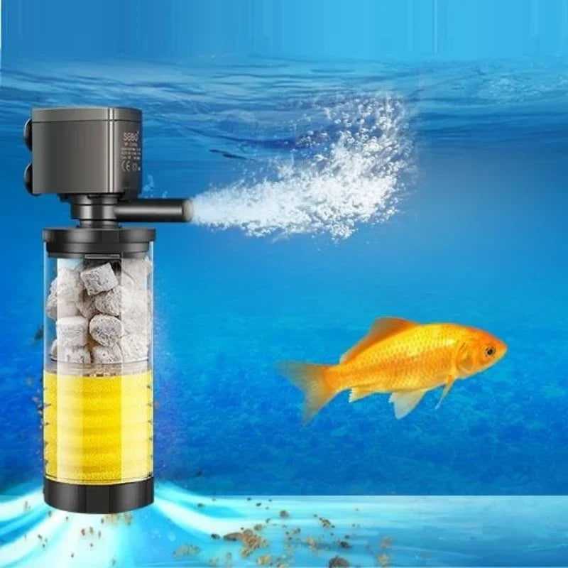 3 In 1 Submersible Water Internal Filter Pump Fish Tank MultiFunction Submersible Filter Aquarium Accessories filtro peceras Vue 35w