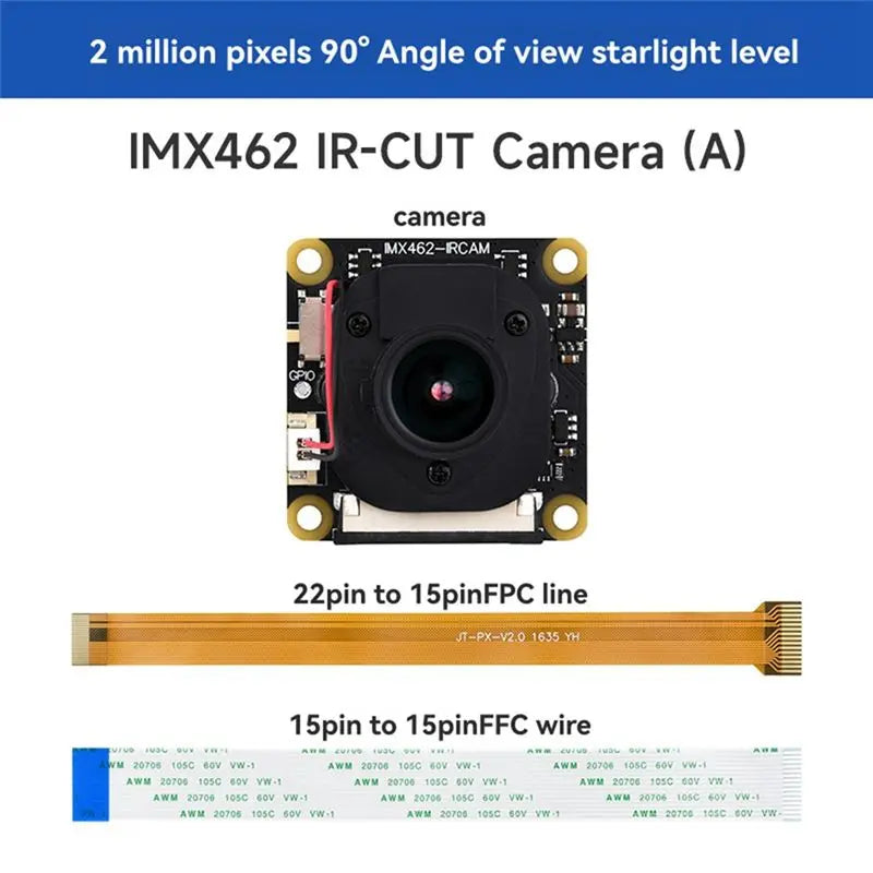 Hot-IMX462 Webcam IMX462 USB Camera Module IR-CUT Starlight Camera Forraspberry Pi Fixed Focus USB Camera Module Vue