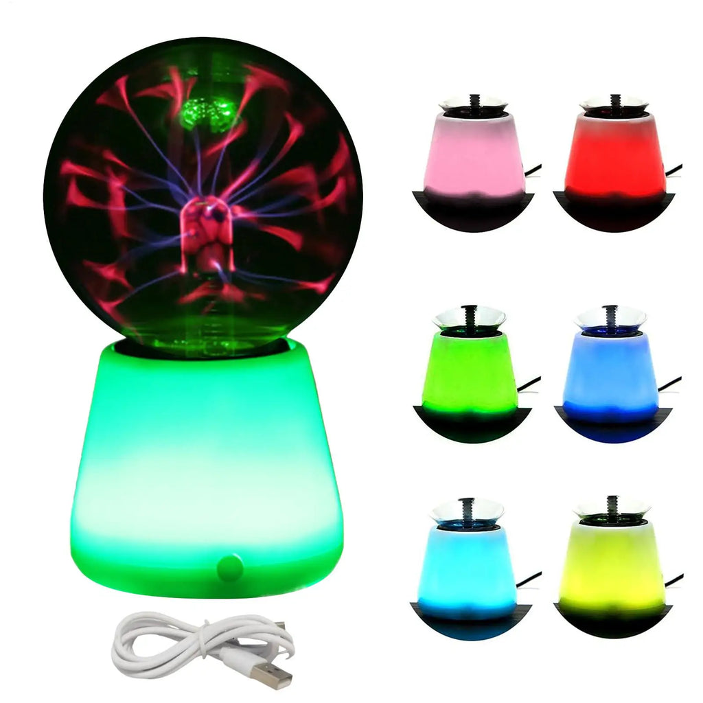 Plasma Ball Lamp 7-Color Touch Sensitive Lighting Static Electricity Ball for Christmas Home School Office Apartment College Vue