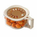 Double Layer Vegetable Drain Basket Foldable Handle Splash-proof Fruit Cleaning Bowl Plastic Thickened Fruit Drainer Container Vue Brown Smooth