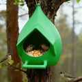 Creative Waterproof Hanging Bird Feeder Rainproof with Stand Bird Feeding Dispenser Large Capacity Hummingbird Feeder Outdoor Vue Green