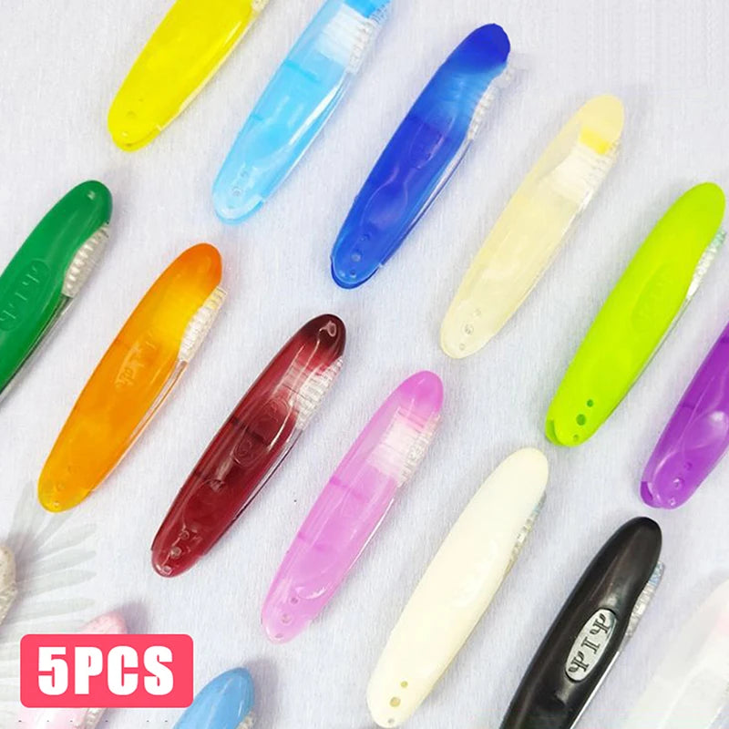 5pcs Folding Toothbrush Portable Soft Brush Toothbrush Bamboo Charcoal Ultra Travel Toothbrush Camping Supply Oral Care Vue onesize