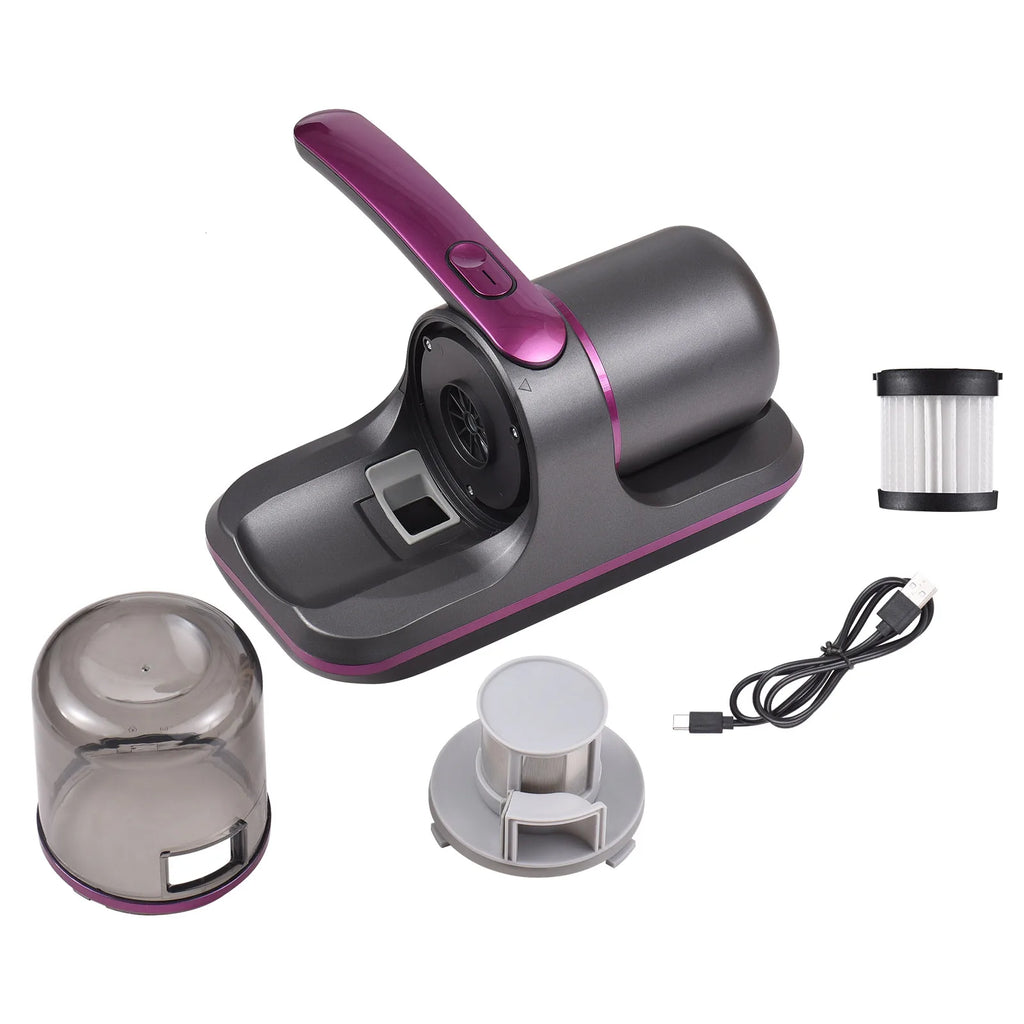 Compact Mattress Vacuum Cleaner 100W Handheld Cordless UV Bed Vacuum Cleaner 8000Pa Strong Suction 2 Speeds Adjustable for Clean Vue LPMY-017