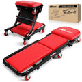 Nilight 40" Z Creeper - 2-In-1 Folding Rolling Mechanic Seat, 40 Inches Adjustable Lay-Down Or Sit Garage Chair, 330Lbs Capacity Vue United States RED