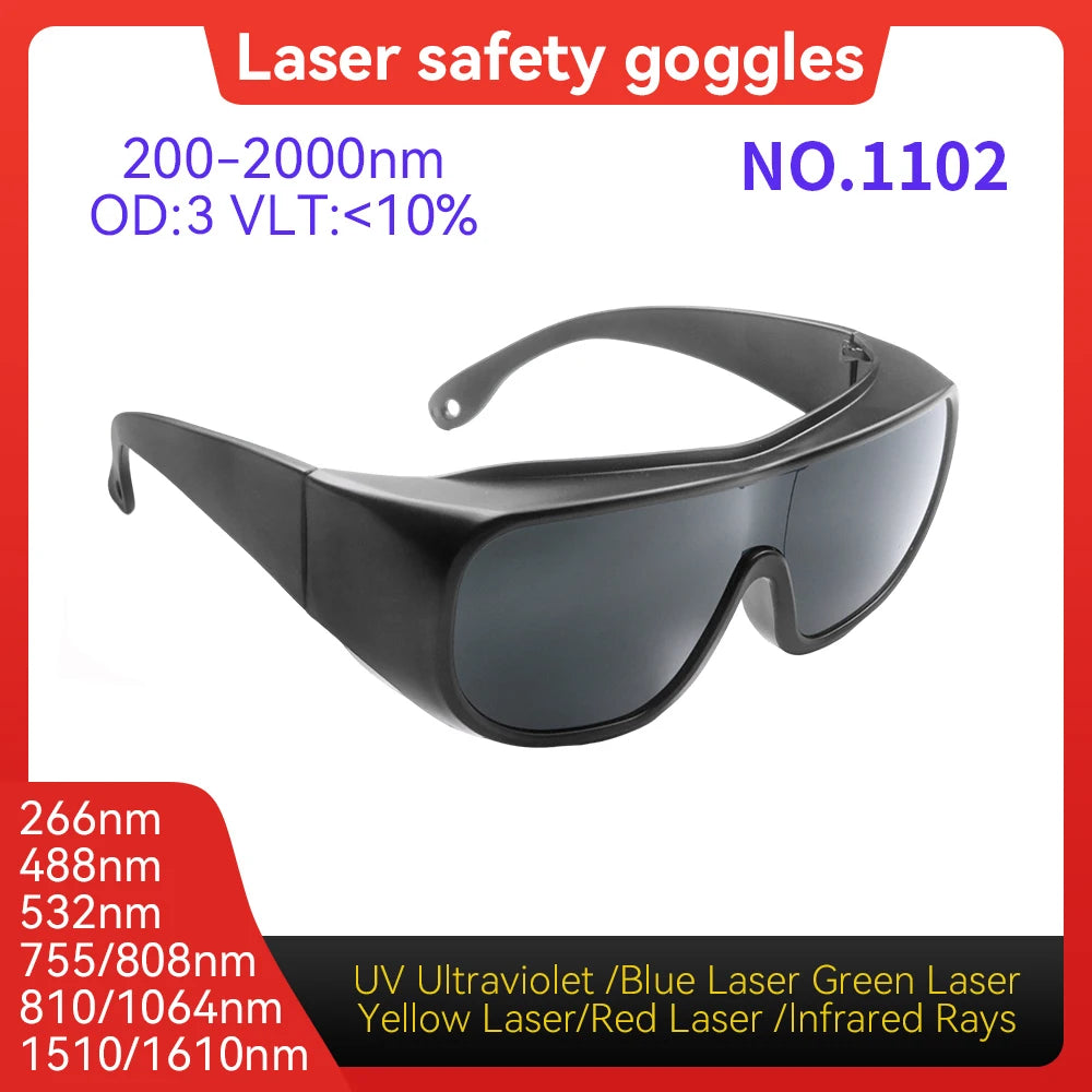 Eye Protection CE EN207 Validated OD6+ 900-1100nm Flexible PC Temple Laser Lenses for Multi-kW Fiber Laser Metal Cutting Factory Vue Model 1102 OD3