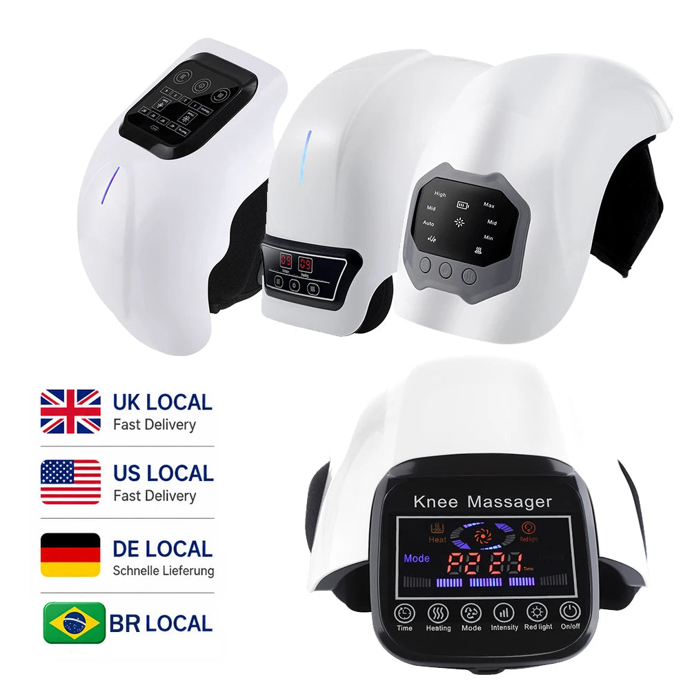 Heated Knee Massager – 4 Heat & Vibration Cordless Wrap Heated Knee Massager Vue