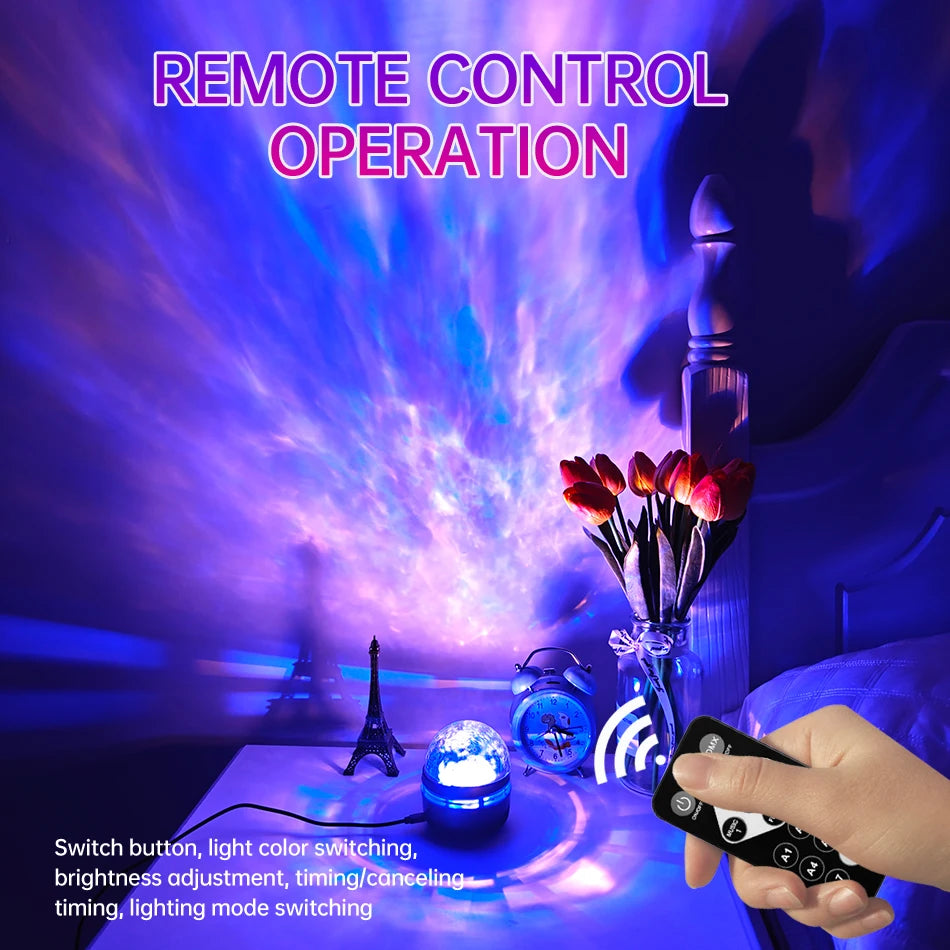 LED NightLights Galaxy Projector Remote Control 5V USB Rechargeable Starry Sky Lamp DMX Sound Active 7 Modes for Kids Room Decor Vue