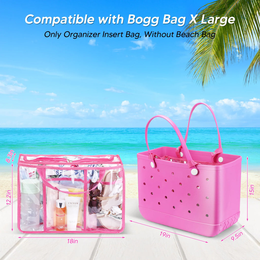 Beach Tote Organizer Insert – 8 Pockets, Zipper & Clips Tote Bag Organizer Vue