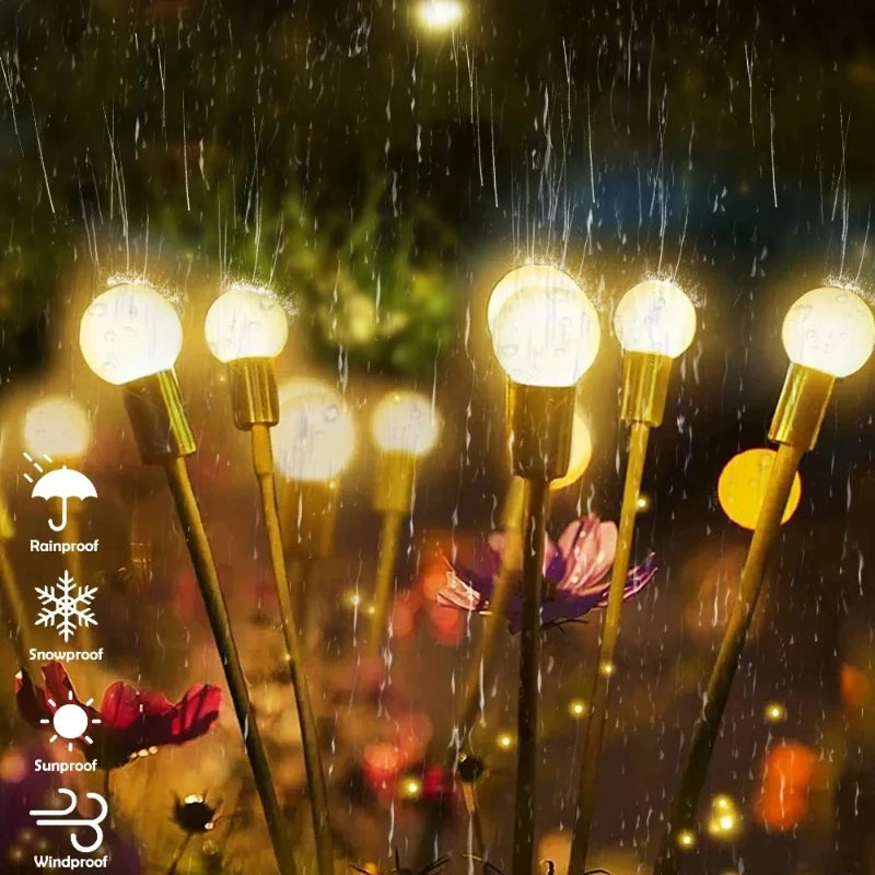 10 LED Solar Firefly Starburst Lights RGB IP65 Waterproof Outdoor Garden Lights Landscape Stake Lamp for Path Yard Patio Decor Vue