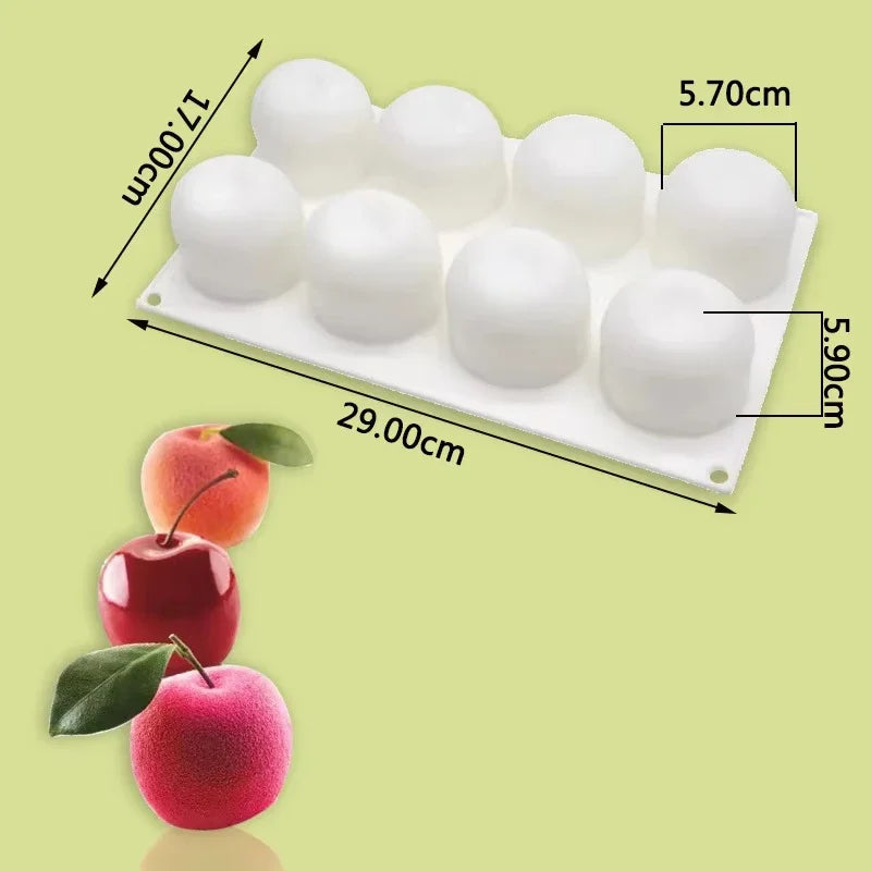 8-Cell 3D Apple Silicone Mold – Chocolate, Candy & Soap Silicone Baking Mold Vue