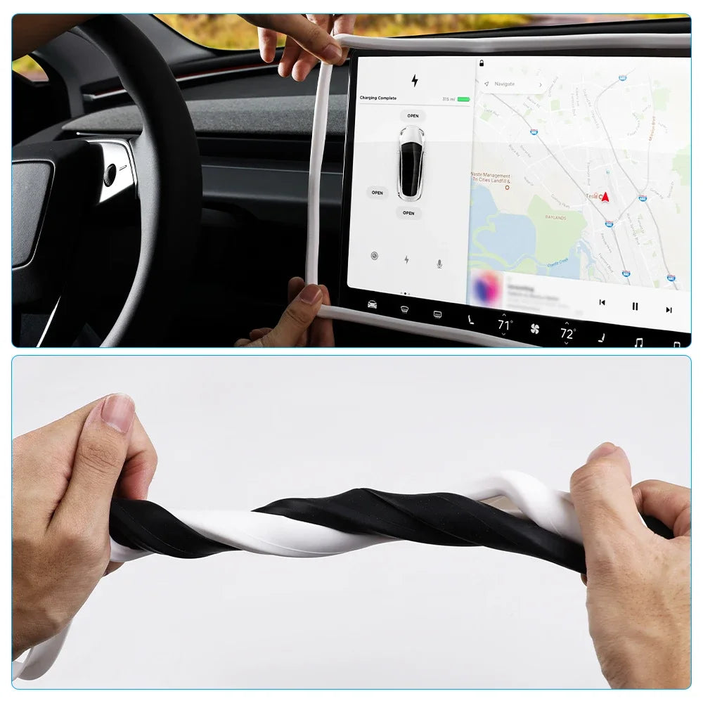 For Tesla Screen Protector Silicone Frame Display Edge Body Cover Central Control Accessories For Tesla Model 3 Y 2025 2024 2023 Vue