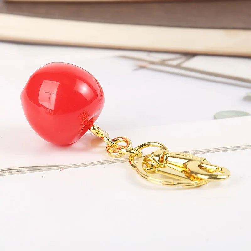 Fashion Delicious Red Cherry Keychain Summer Fruits Cherries Pendant Keyring For Women Men Jewelry Bag Key Accessories Gift Vue