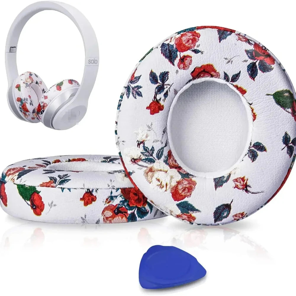 Earpads Cushions Replacement for Beats Solo 2 & Solo 3 Wireless On-Ear Headphones, Ear Pads with Soft Protein Leather Vue