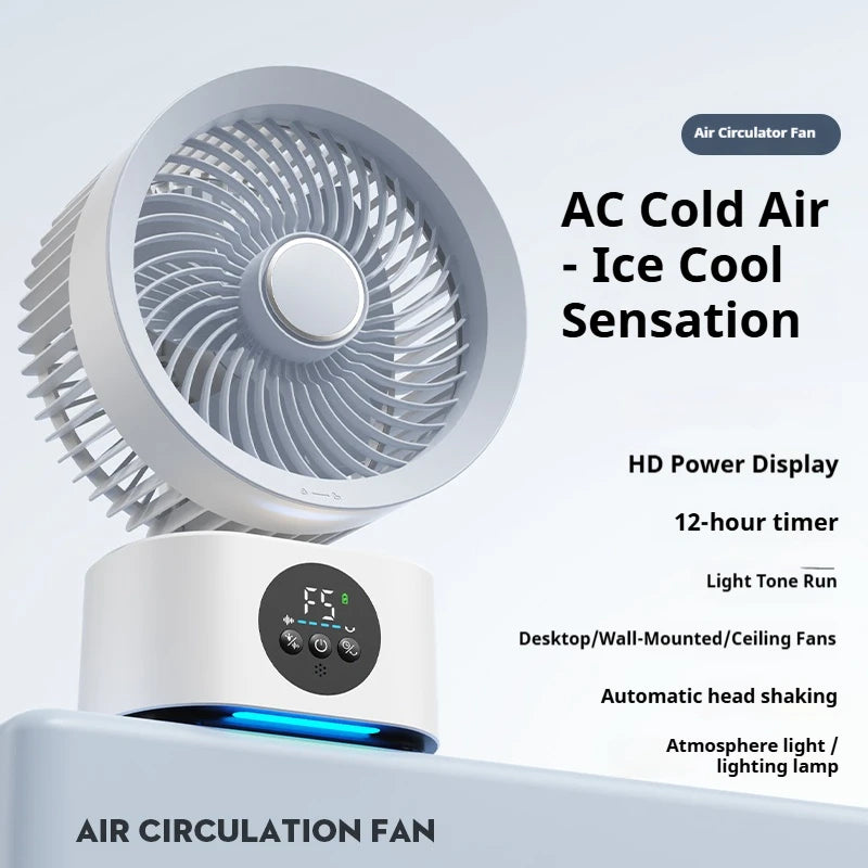 HOMEFISH Portable Rechargeable USB Wall Hanging Fan Remote Control