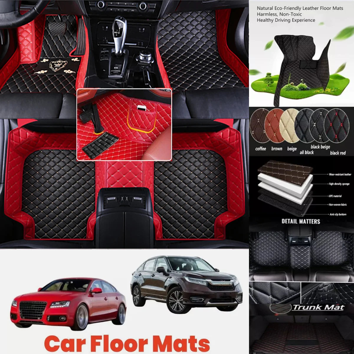Custom PU Leather Floor Mats for BMW X6 E71 E72 F16 G06 Custom Car Floor Mats Vue