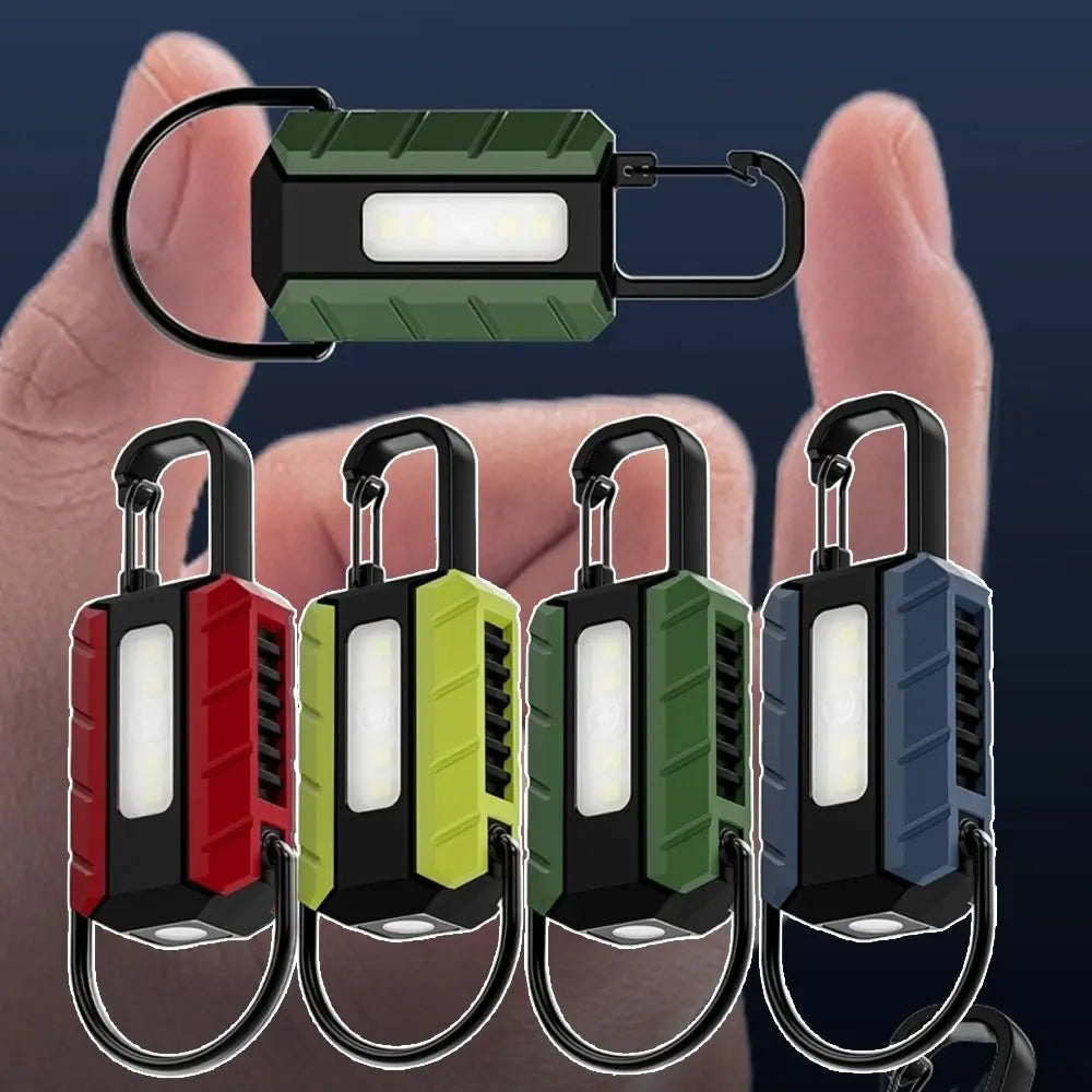 6 Gears LED Keychain Flashlight Dual Light Source Portable Mini Keychain Light High Bright Multifunction Emergency Work Lights Vue