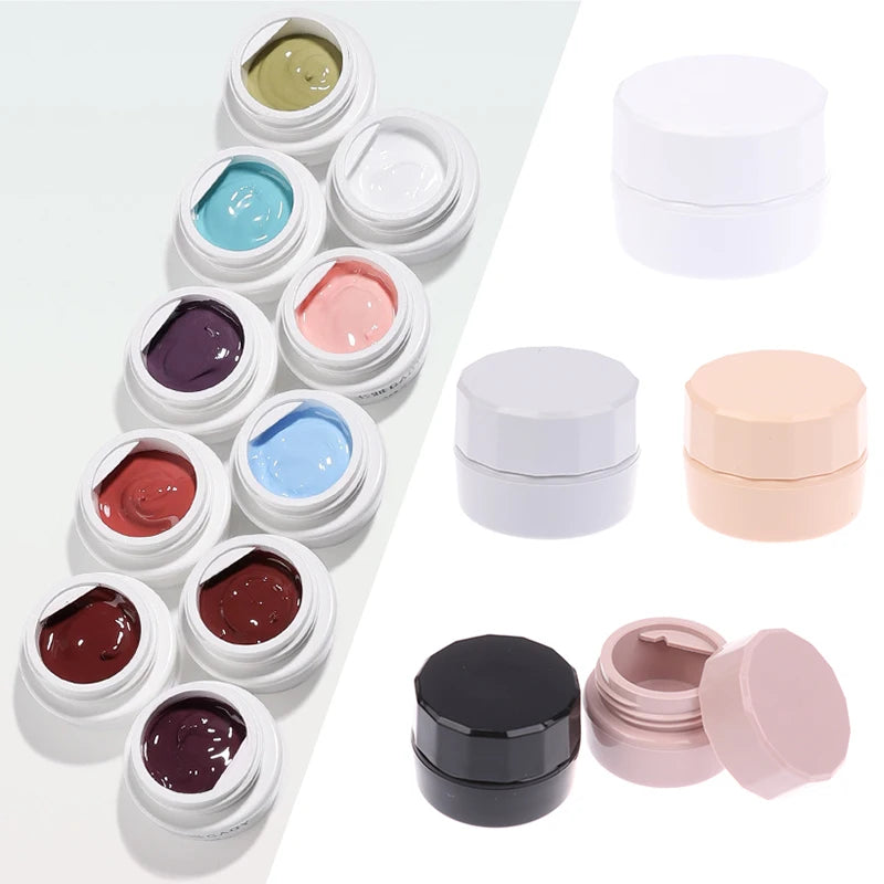 5g Empty Plastic Nail Art Cosmetic Containers Jar Face Cream Pot Nail Gel Powder Box Makeup Lotion Tool Trial Sample Packaging Vue