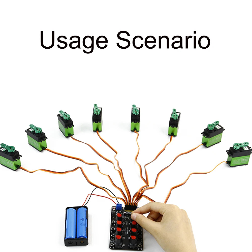 5V-8.4V 8 Channel Servo Control Module Debugging Board Rotary Knob Tester Overcurrent Protection for Steering Gear Robotic Arm Vue