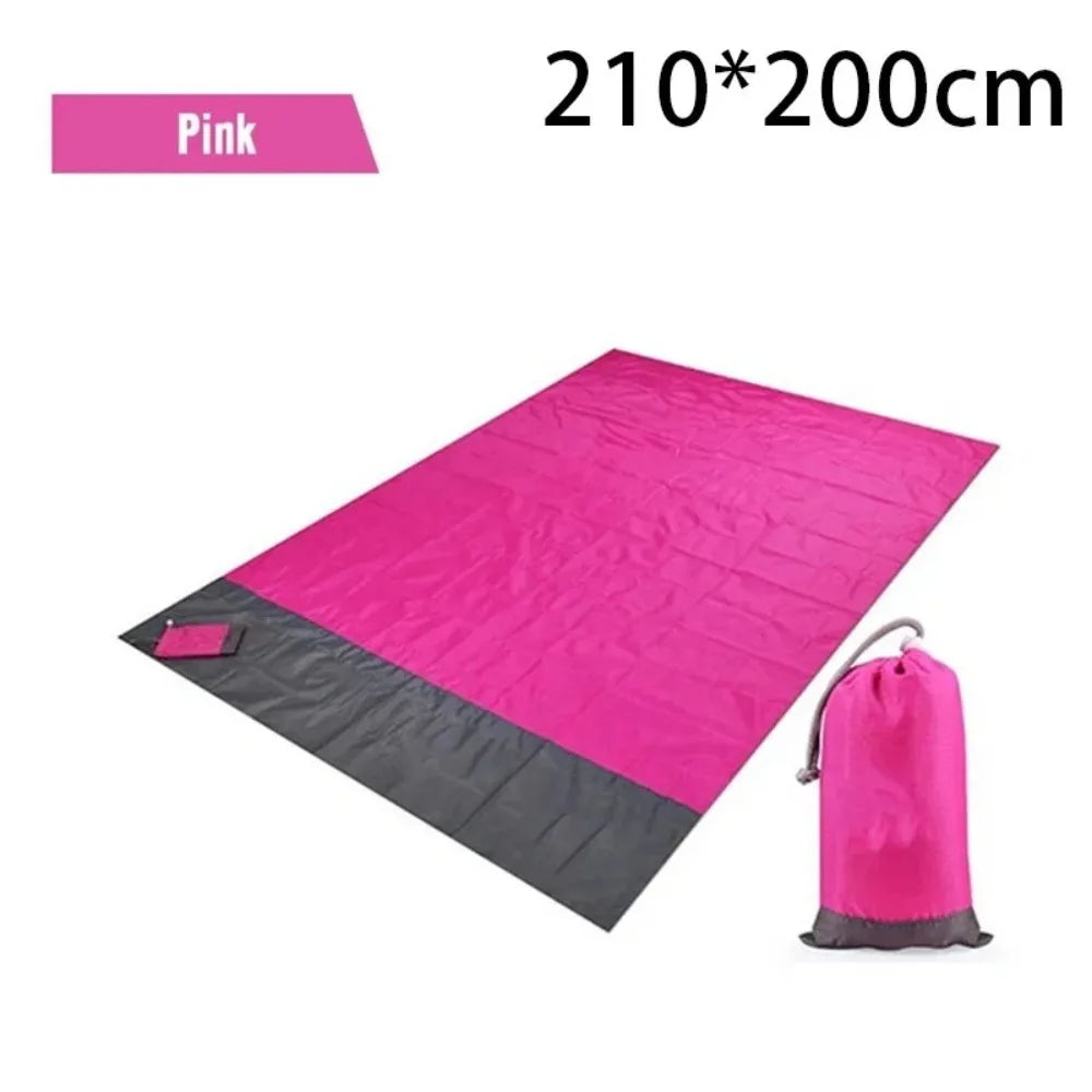 Portable Polyester Camping Mat Folding Lightweight Picnic Waterproof Vue Rose Red 210x200cm