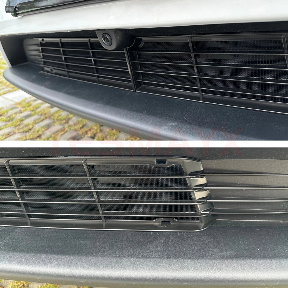 Front Grill Mesh Insert Compatible with Tesla Model Y Juniper 2025 2026 Air Vent Cover Guard Front Bumper Grille Accessories Vue