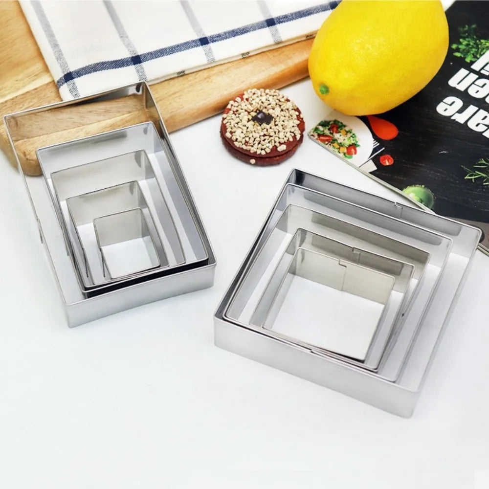 5Pcs/Set Bake Tools Stainless Steel Biscuit Mold Rectangle Convenient Cookie Cutter DIY Portable Dough Mold Kitchen Vue