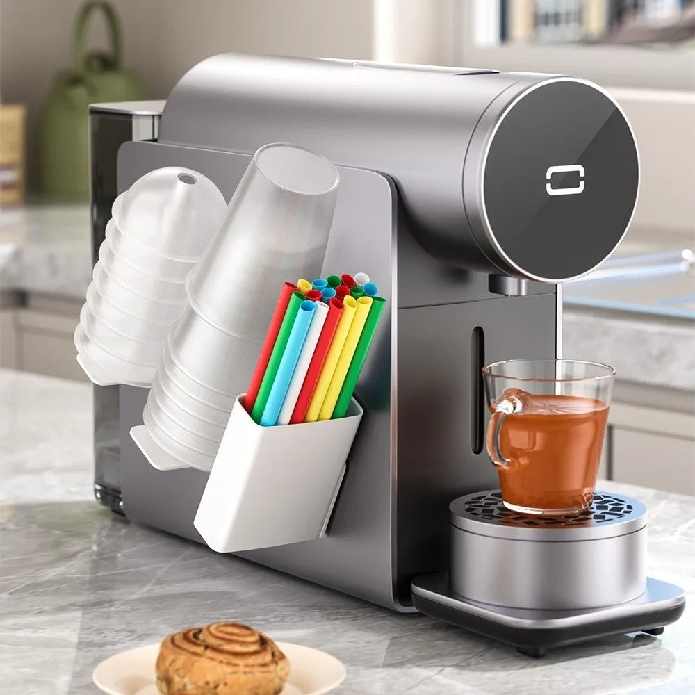 3-in-1 Coffee Machine Cup Holder with Straw Slot Side-Mounted Cup Storage Holder Space Saving Large Capacity Vue