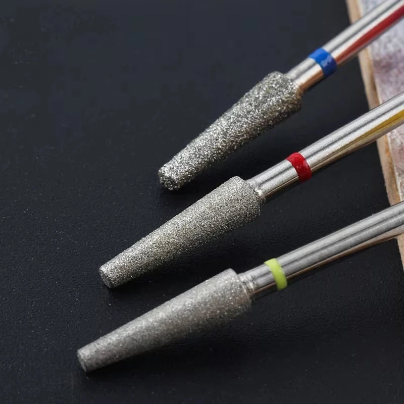 4PCS Tapered Diamond Nail Drill Bits Cuticle Clean Milling Cutter for Electric Manicure Drill Nails Accessories Vue