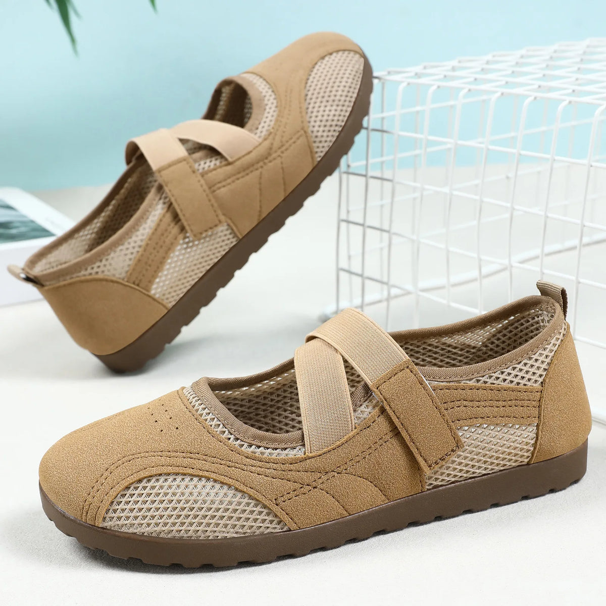 Women's Mary Jane Ballet Flats | Velcro Soft Sole Casual Shoes Mary Jane Flats Vue