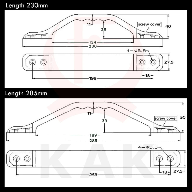 KAK RV Grab Assist Handle Nylon Plastic Bathroom Safety Grab Bars 100KG Anti-Slip Weather Resistant Entry Step Support Hardware Vue