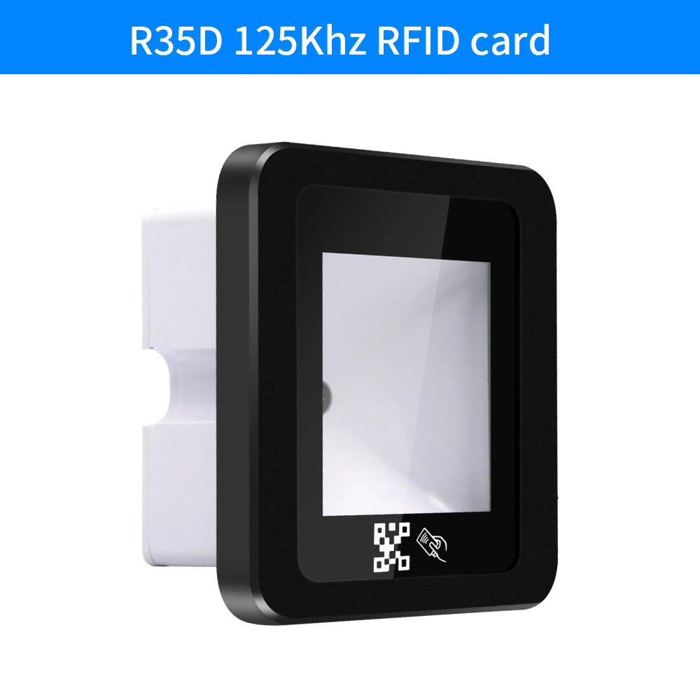 QR Code Scanners Barcode Access RFID Card Reader Embedded Fix-mount Dynamic 125Khz/13.56Mhz Engine USB WG RS232 1D/2D QR PDF417 Vue R35D-B