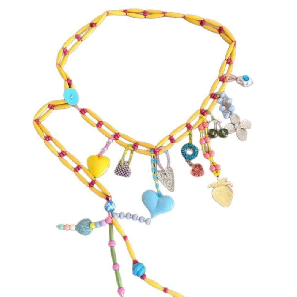 Colorful Beads Beaded Waist Chain Adjustable Belly Dopamine Vue 01