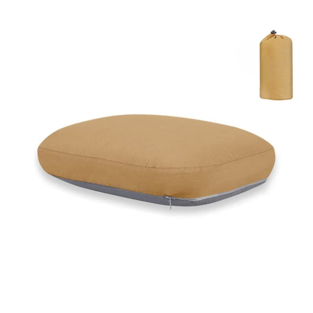 Breathable Slow Rebound Camping Pillow Removable Soft Sleeping Pillow Space-saving with Storage Bag Cervical Pillow Lunch Break Vue Coffee
