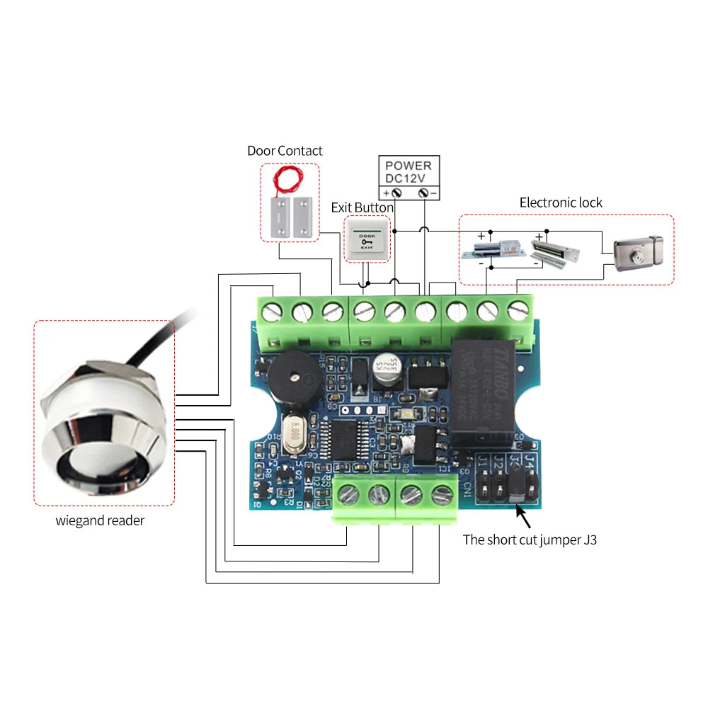 NEW Micro Access Control Sets TM Card Reader & Wiegand Mini Card Reader Controler RFID Module Electronic Door Access System Kit Vue