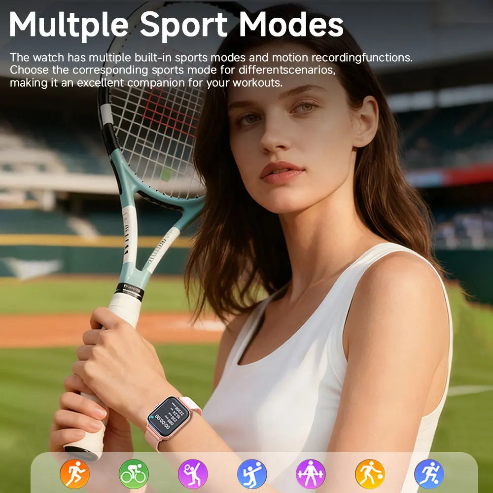 Smart Watch for Android iOS Ultra Low Power Bluetooth Calling Fitness Tracker Music Control Voice Assistant Metal Body Sports Vue