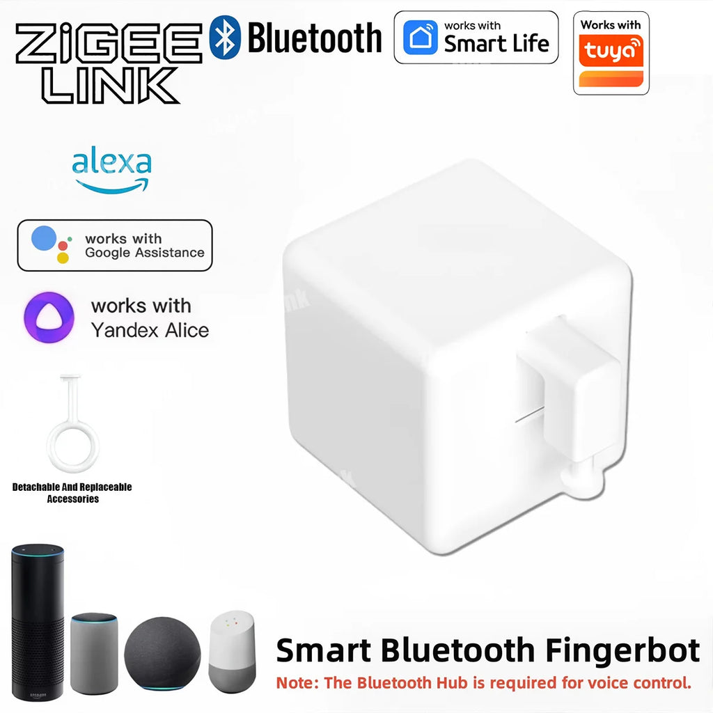 Bluetooth Smart Fingerbot Switch Finger Robot Button Pusher Remote Control Work With Tuya Alexa Google Home Voice Assitant Vue White