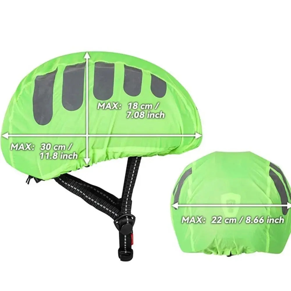 Reflective Strip Bike Helmet Rain Cover High Visibility Windproof Bicycle Helmet Cover Adjustable Waterproof Vue