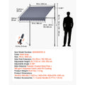 78" Manual Retractable Patio Awning – Height Adjustable Canopy Retractable Patio Awning Vue 78inch United States