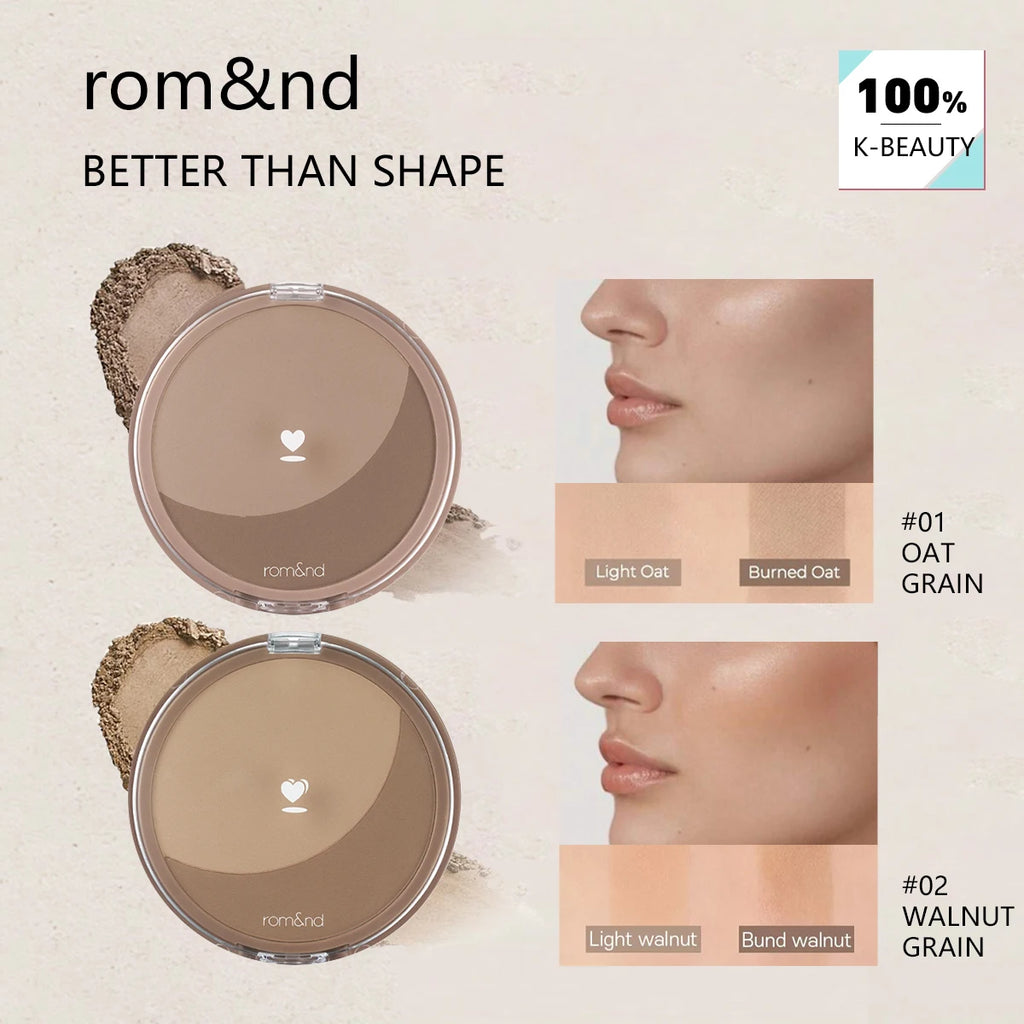 rom&nd BETTER THAN SHAPE,Fine Powder Texture,Luxury Makeup,Smooth&Blendable,Lightweight&Skin-Fit,Korean Cosmetic,Korean Makeup Vue