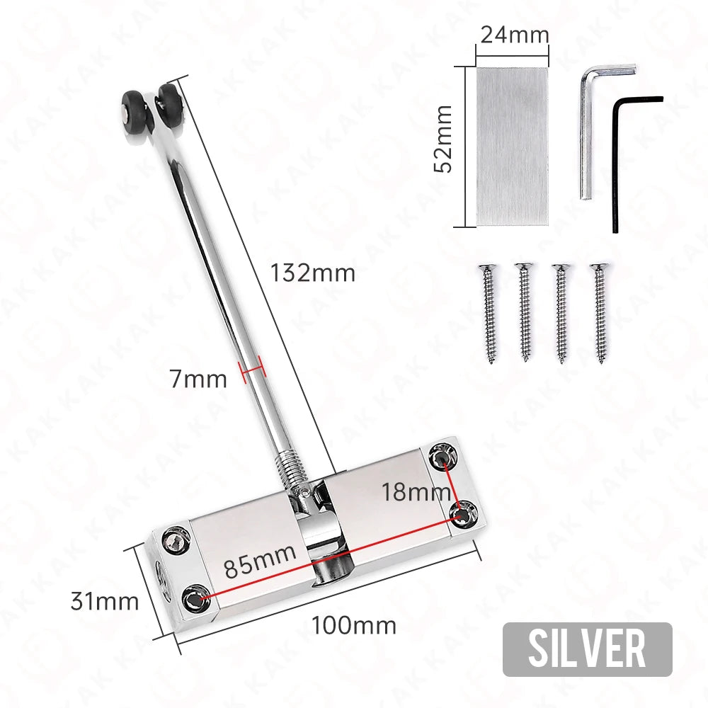 KAK Stainless Steel Automatic Spring Door Closer Door Closing Device Can Adjust The Door Closing Device Furniture Door Hardware Vue Silver