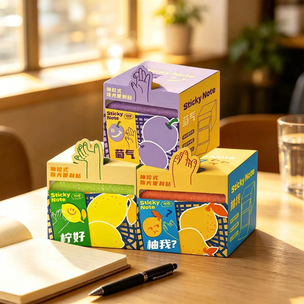 Clear Sticky Notes 105 Sheets 3 Set Glitter Animal Pull Out Translucent Tabs for Book Annotation Journal Planners School Office Vue