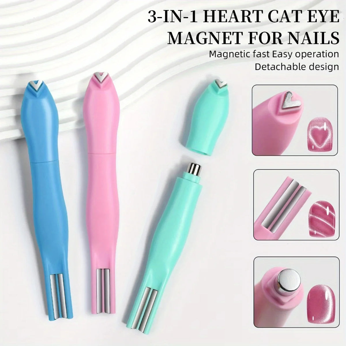 Snake Heart Magnet, Y-Shaped Dual Head Cat Eye Gel Nail Polish Magnet, Heart Shape Cat Eye Magnetic Vue