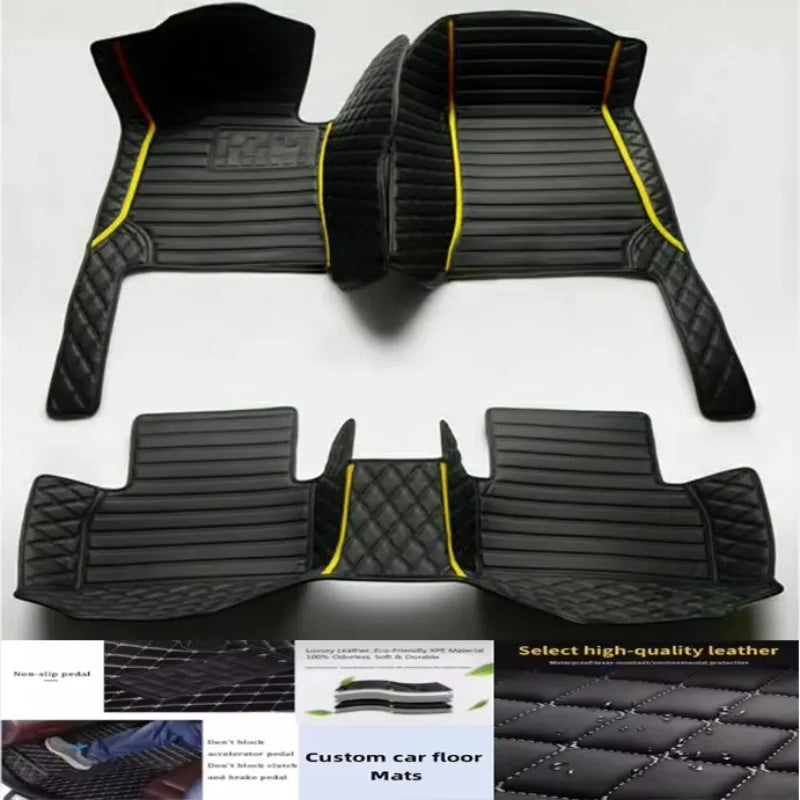 5D leather waterproof Custom Car Floor Mats For Chevrolet Aveo Kalos Gentra Lova Auto Foot Coche Accessorie liners Vue