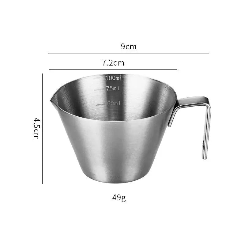 Kitchen Tool 304 Stainless Steel Coffee Measuring Cup Scale Mark Espresso Shot Cup Coffee Machine Accessories Measure Mug Vue A1