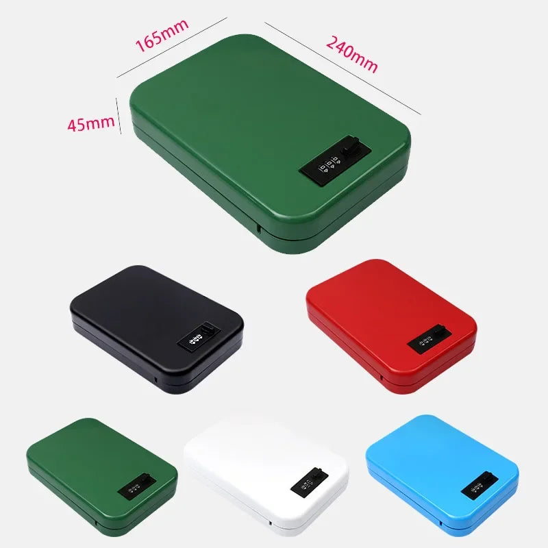 New Portable Security Box Pistol Safes Cash Jewelry Money Safe Box With Combination Lock Password For Home Car Office Safe Vue