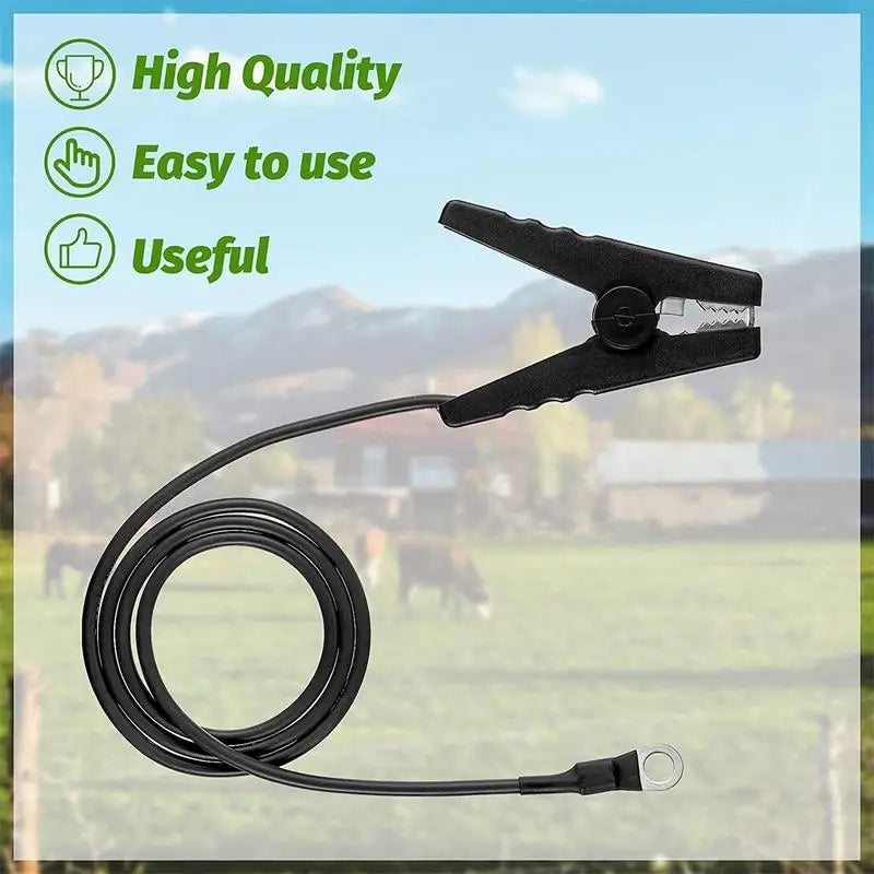 Electric Fence Lead Wire with Alligator Clips – 2 Pack, 3ft Fence Lead Wire Vue